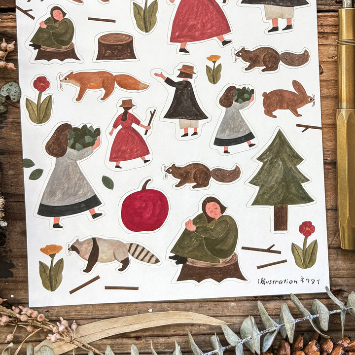 Necktie Stickers - Forest (A5 size)