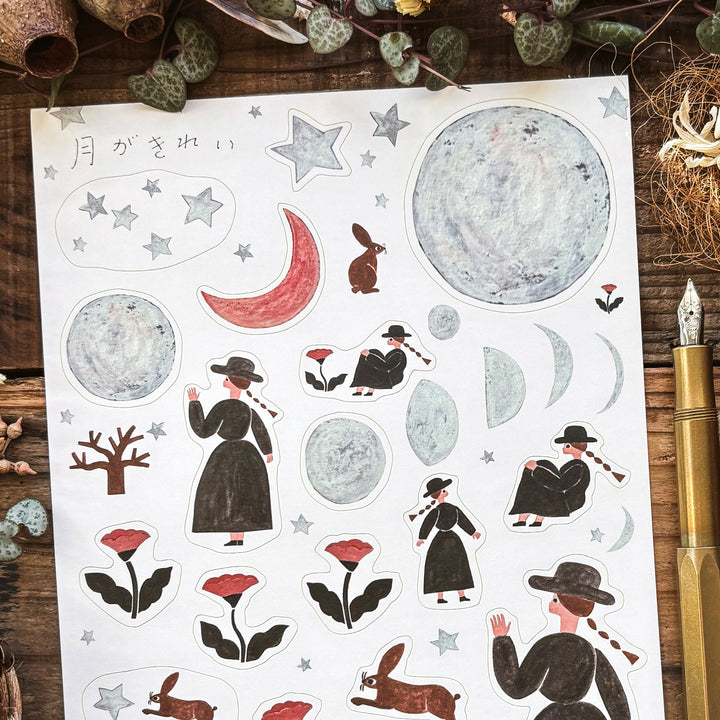 Necktie Stickers - Moon Light (A5 size)