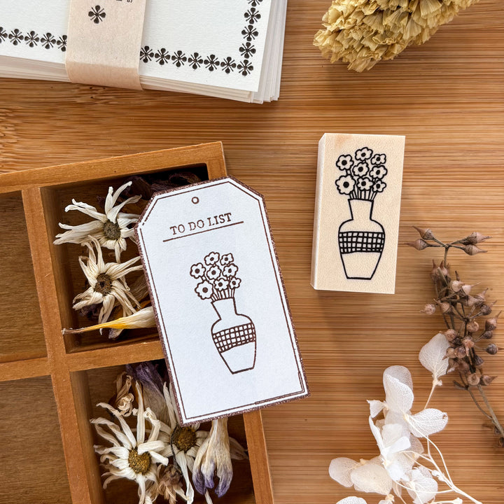 Necktie Rubber Stamp - Flowers in the Vase