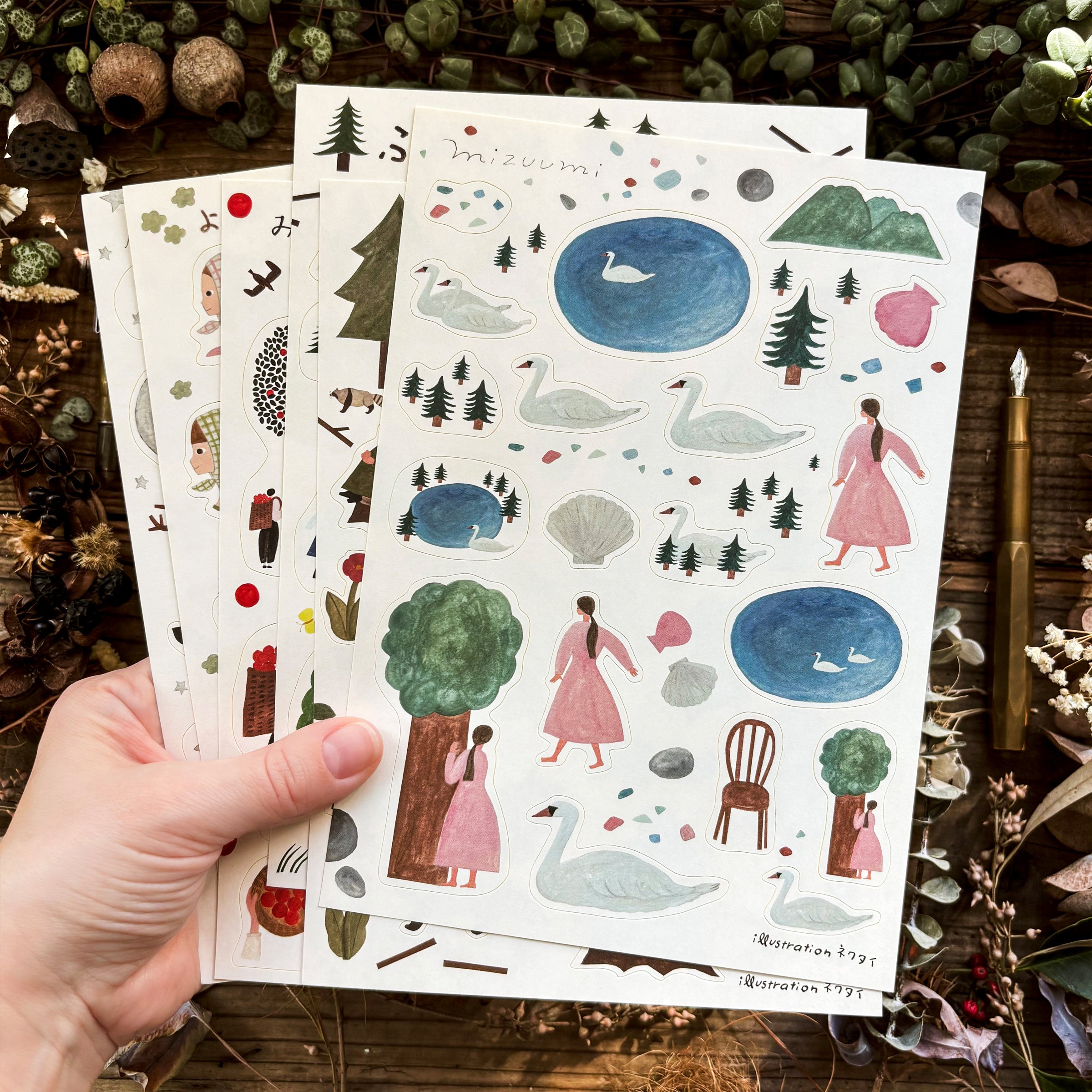 Necktie / Stickers - Swan Lake (A5 size)