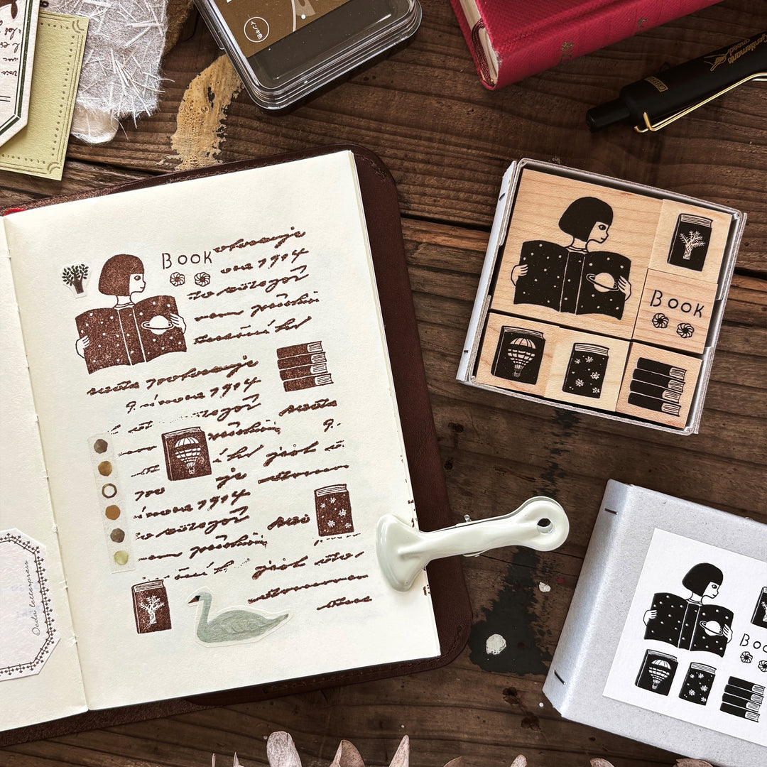 Necktie Rubber Stamp Set - Books