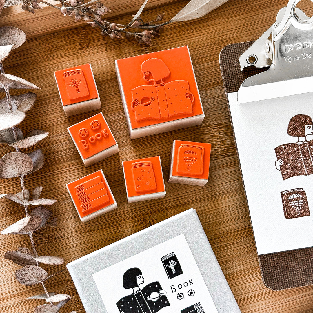 Necktie Rubber Stamp Set - Books