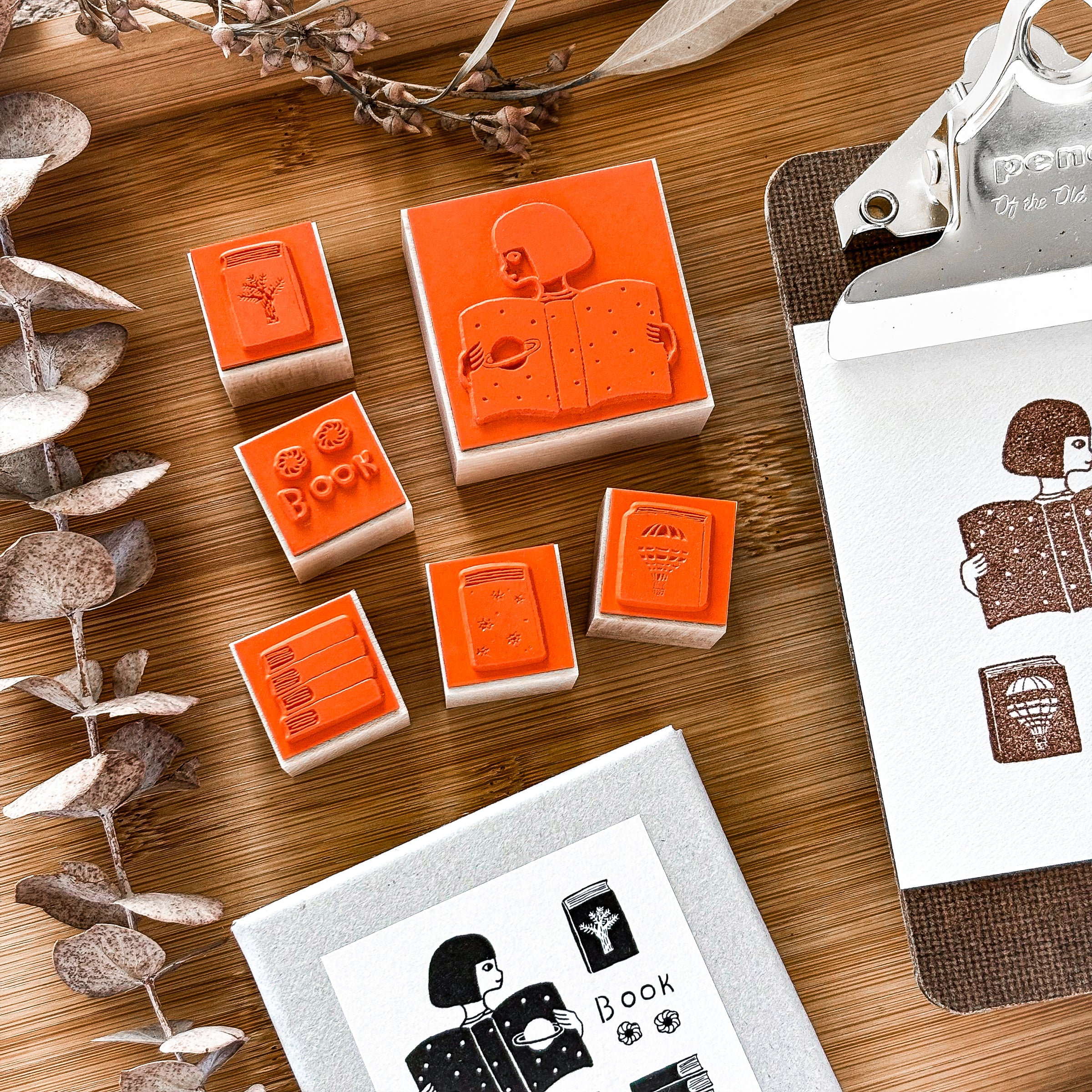 Necktie / Rubber Stamp Set - Books