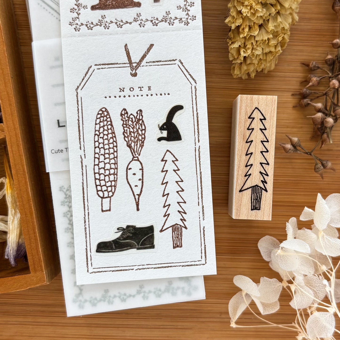 Necktie Slim Rubber Stamp - Tree