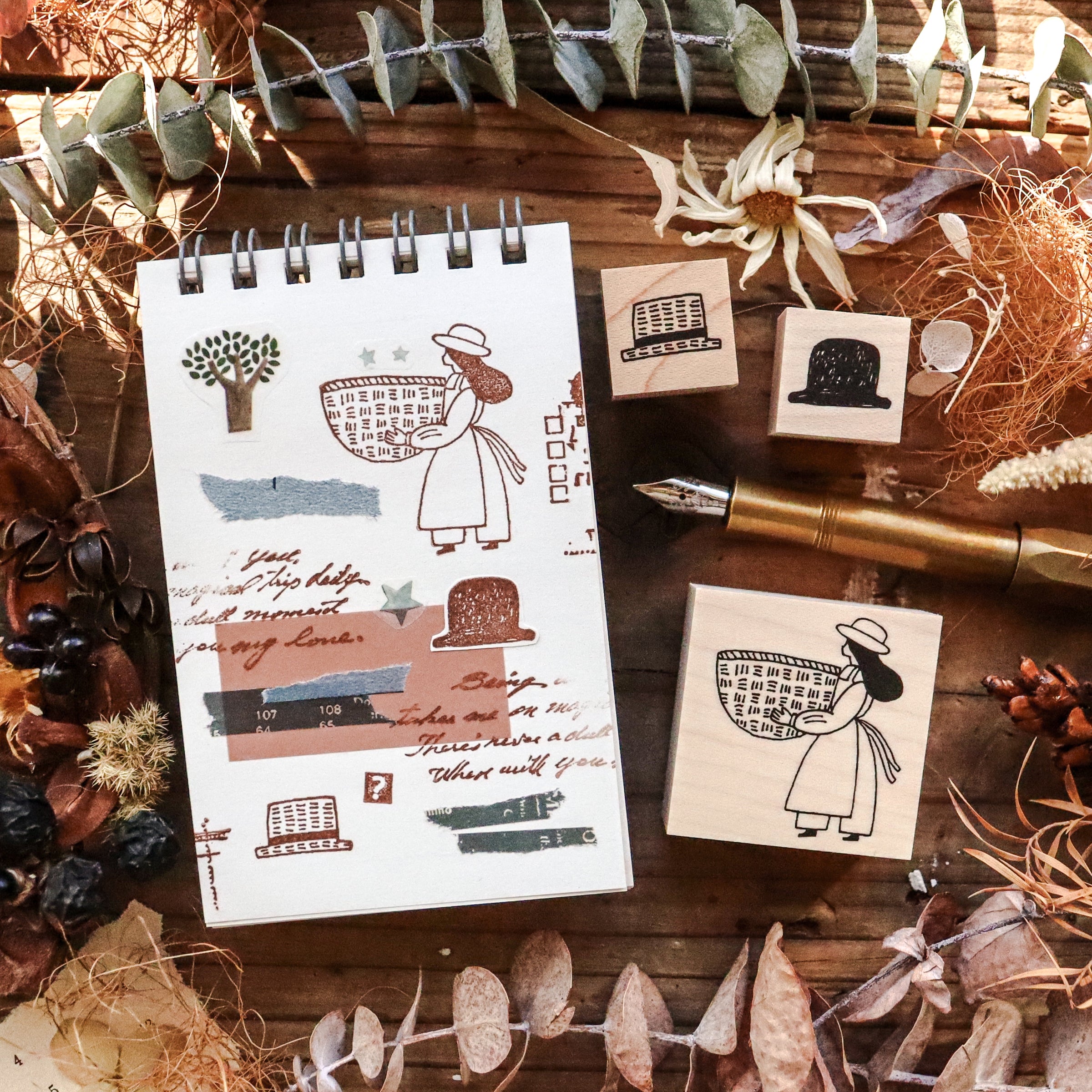 Necktie / Rubber Stamp - Straw Hat