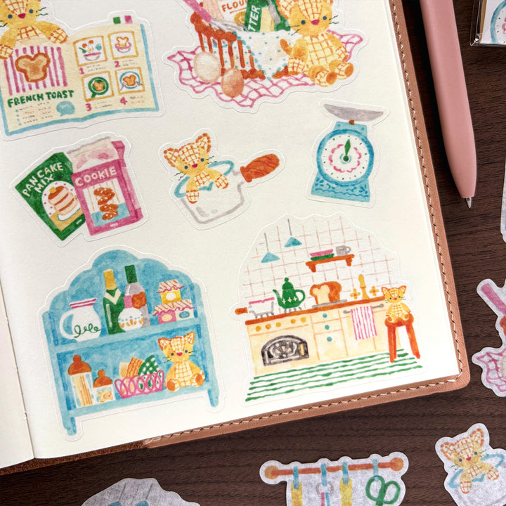 Waka Nakauchi Flake Stickers - Cat's Happy Kitchen