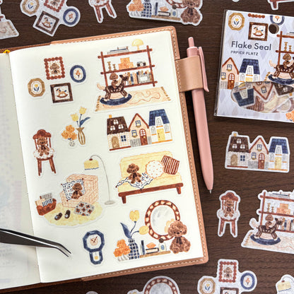 Waka Nakauchi Flake Stickers - Dog's Happy Home