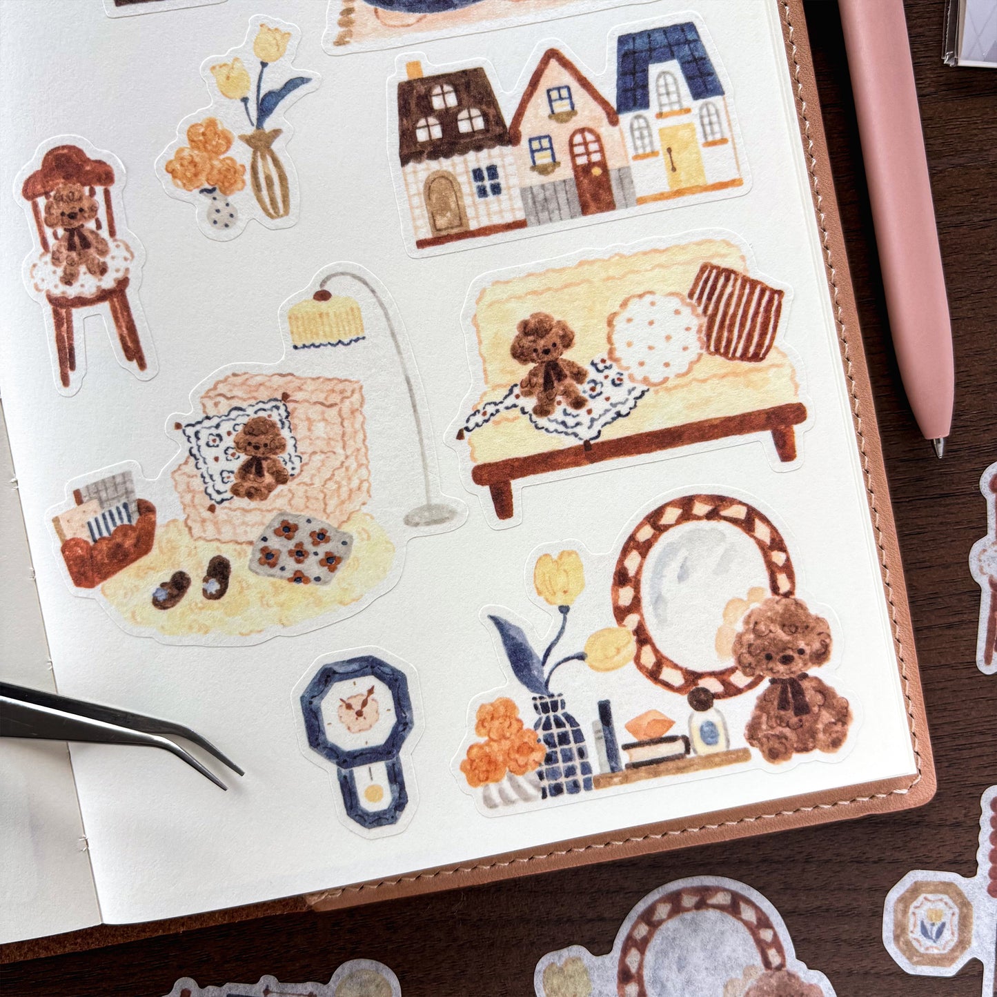 Waka Nakauchi Flake Stickers - Dog's Happy Home