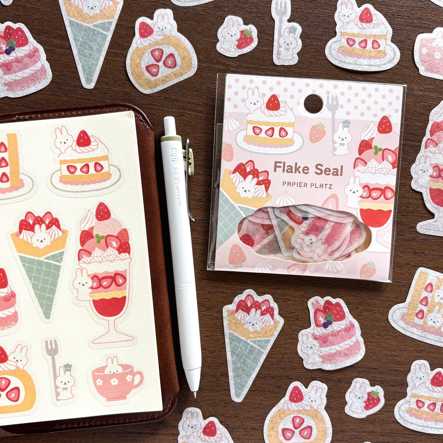 Flake Stickers - Bunny's Strawberry Sweets