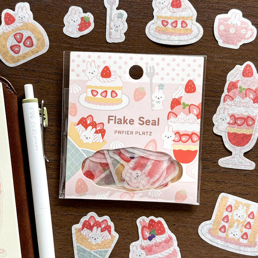 Flake Stickers - Bunny's Strawberry Sweets