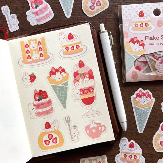 Flake Stickers - Bunny's Strawberry Sweets