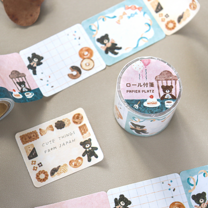 Papier Platz x Waka Nakauchi Roll Sticky Notes - Bear’s Sweets Shop