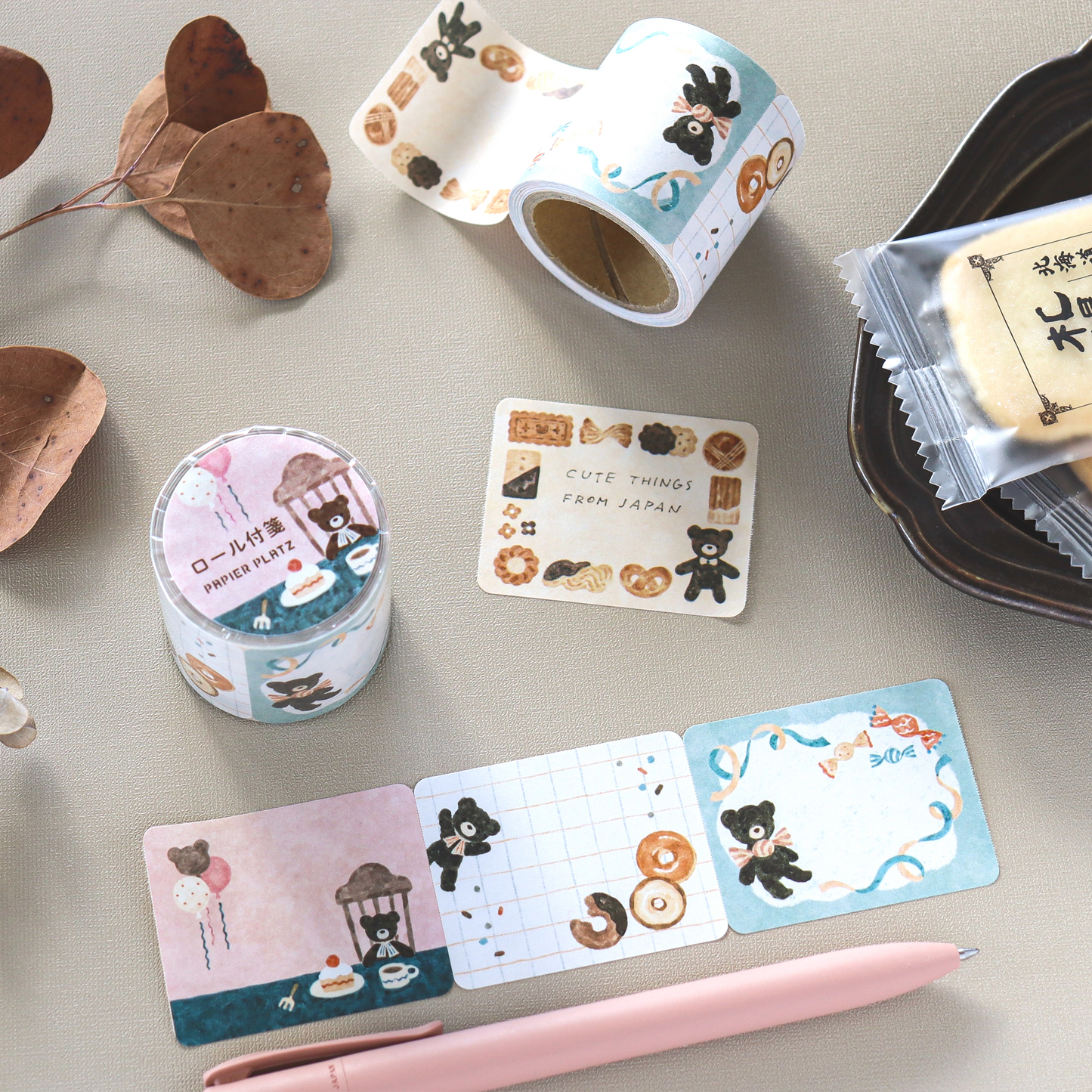 Papier Platz x Waka Nakauchi Roll Sticky Notes - Bear’s Sweets Shop