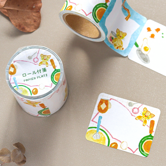 Papier Platz x Waka Nakauchi Roll Sticky Notes - Cat's Happy Kitchen