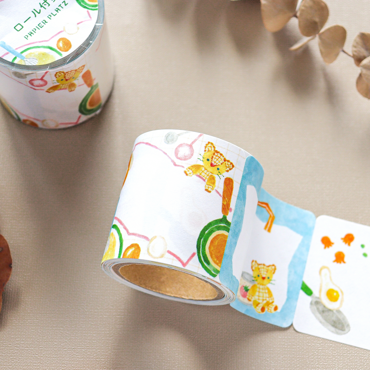Papier Platz x Waka Nakauchi Roll Sticky Notes - Cat's Happy Kitchen