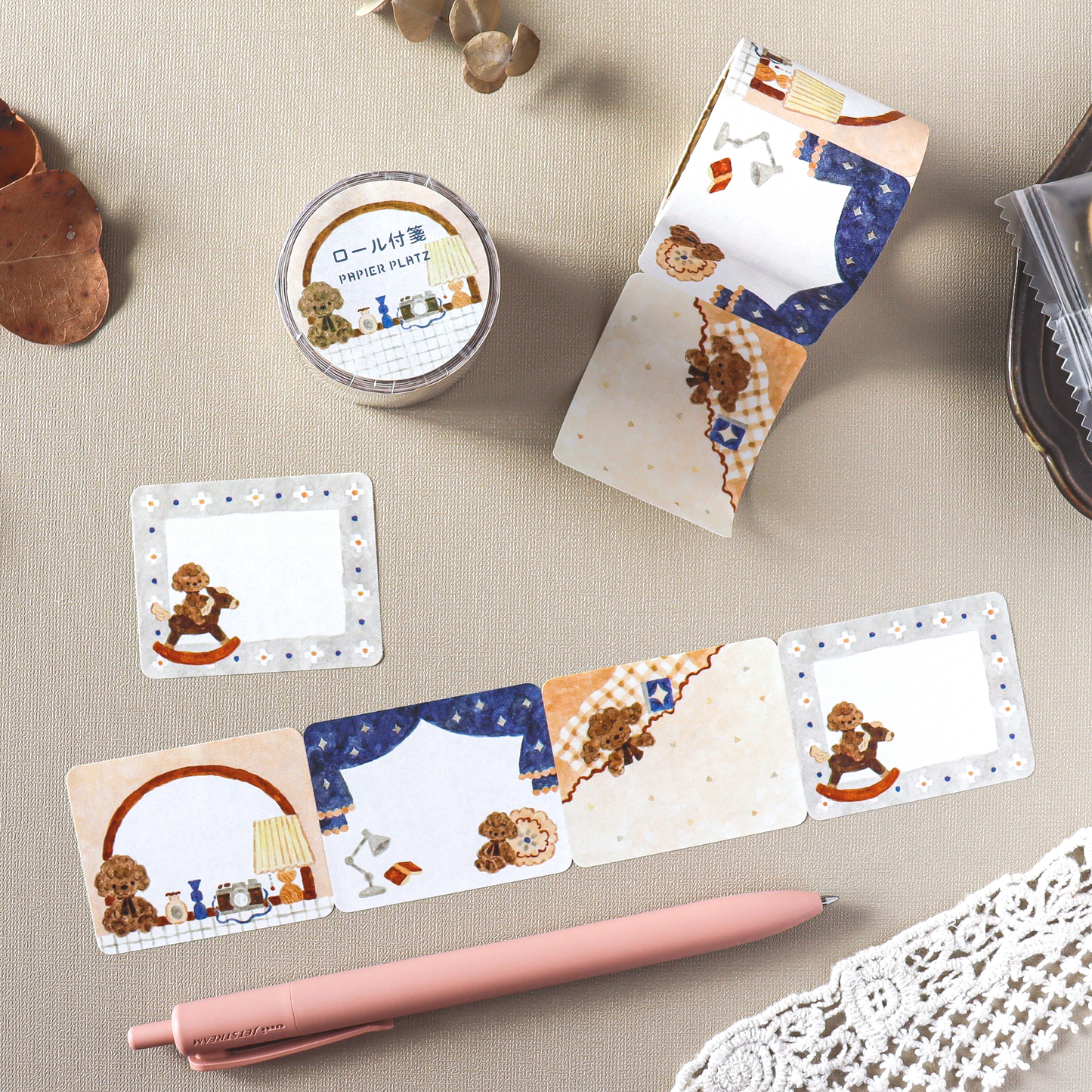 Waka Nakauchi Roll Sticky Notes - Dog's Happy Home