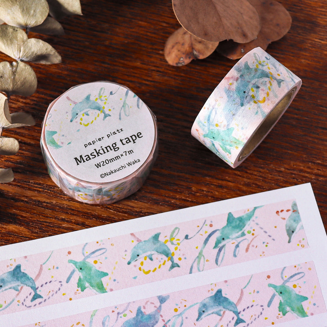 Waka Nakauchi Washi Tape - Dolphin