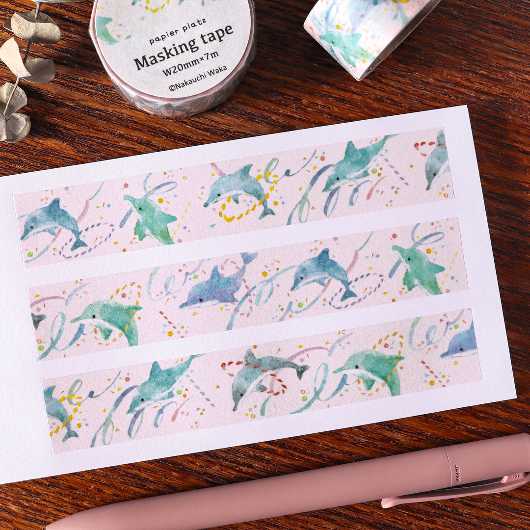 Waka Nakauchi Washi Tape - Dolphin