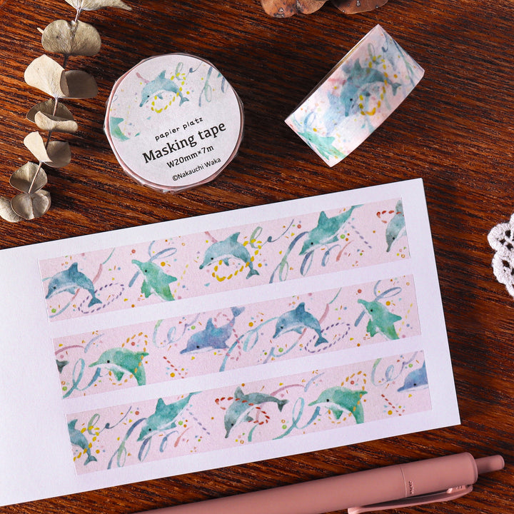 Waka Nakauchi Washi Tape - Dolphin