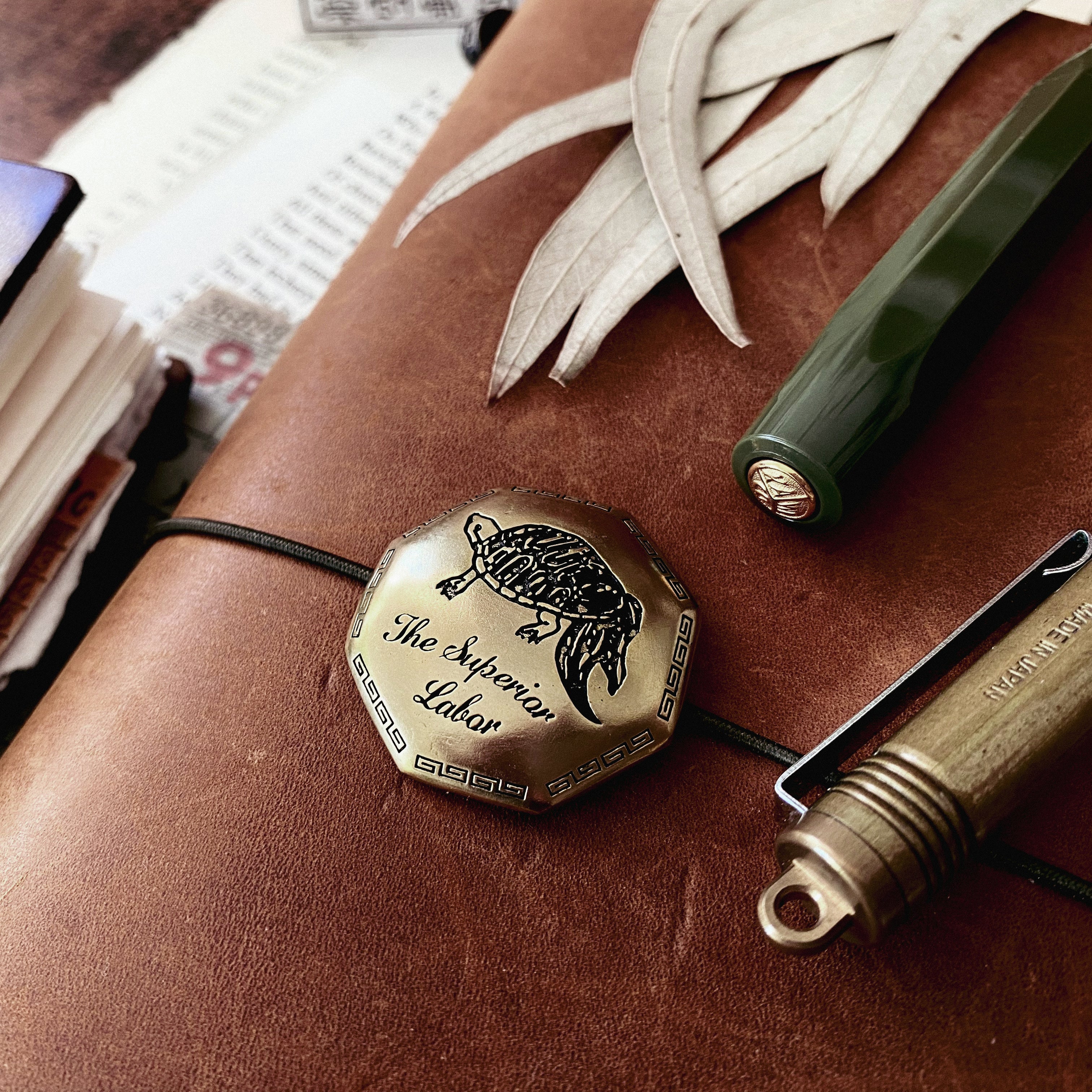 The Superior Labor / Brass Concho Charm - Turtle