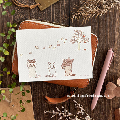 Pottering Cat Postcard - Happy November