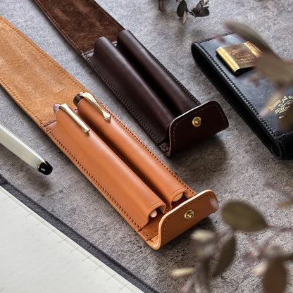 The Superior Labor / INGRASSATO Leather Fountain Pen Case - (2 Pens)