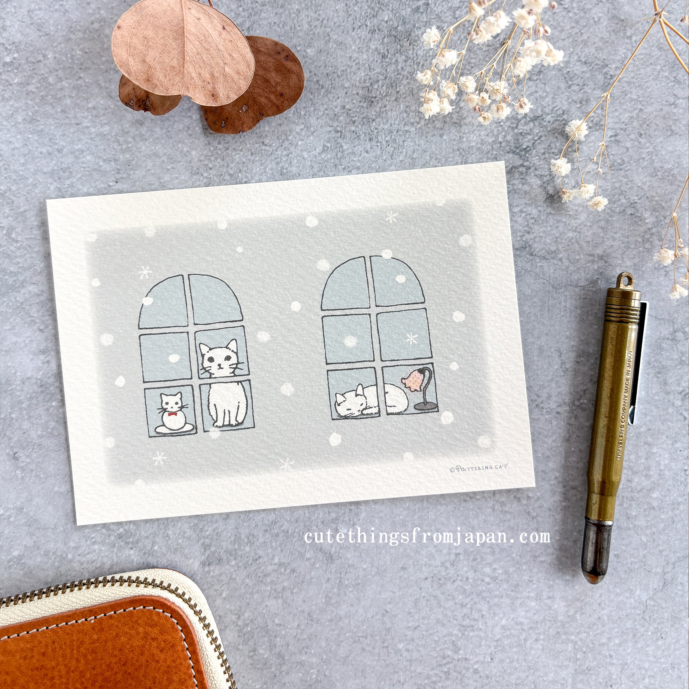 Pottering Cat / Postcard - Happy January