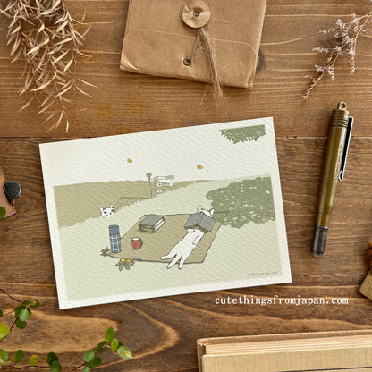 Pottering Cat Postcard - Happy May