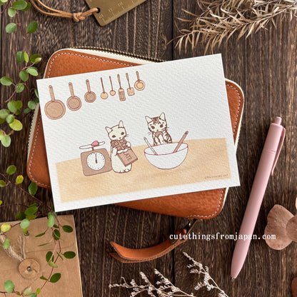 Pottering Cat Postcard - Happy February