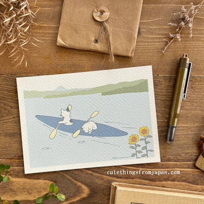 Pottering Cat Postcard - Happy July