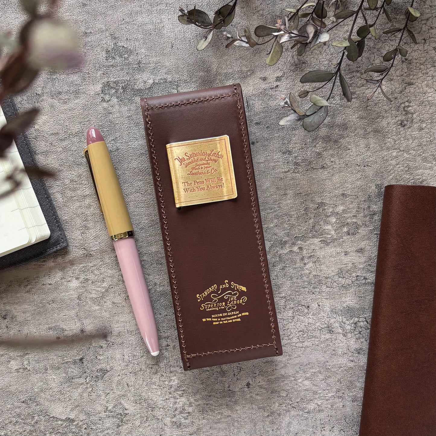 The Superior Labor / INGRASSATO Leather Fountain Pen Case - (2 Pens)