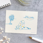Pottering Cat / Postcard - Happy August