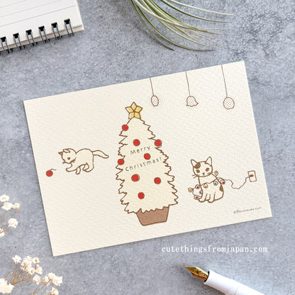 Pottering Cat Postcard - Happy December