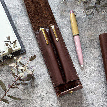 The Superior Labor / INGRASSATO Leather Fountain Pen Case - (2 Pens)