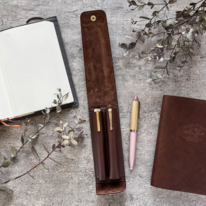 The Superior Labor / INGRASSATO Leather Fountain Pen Case - (2 Pens)
