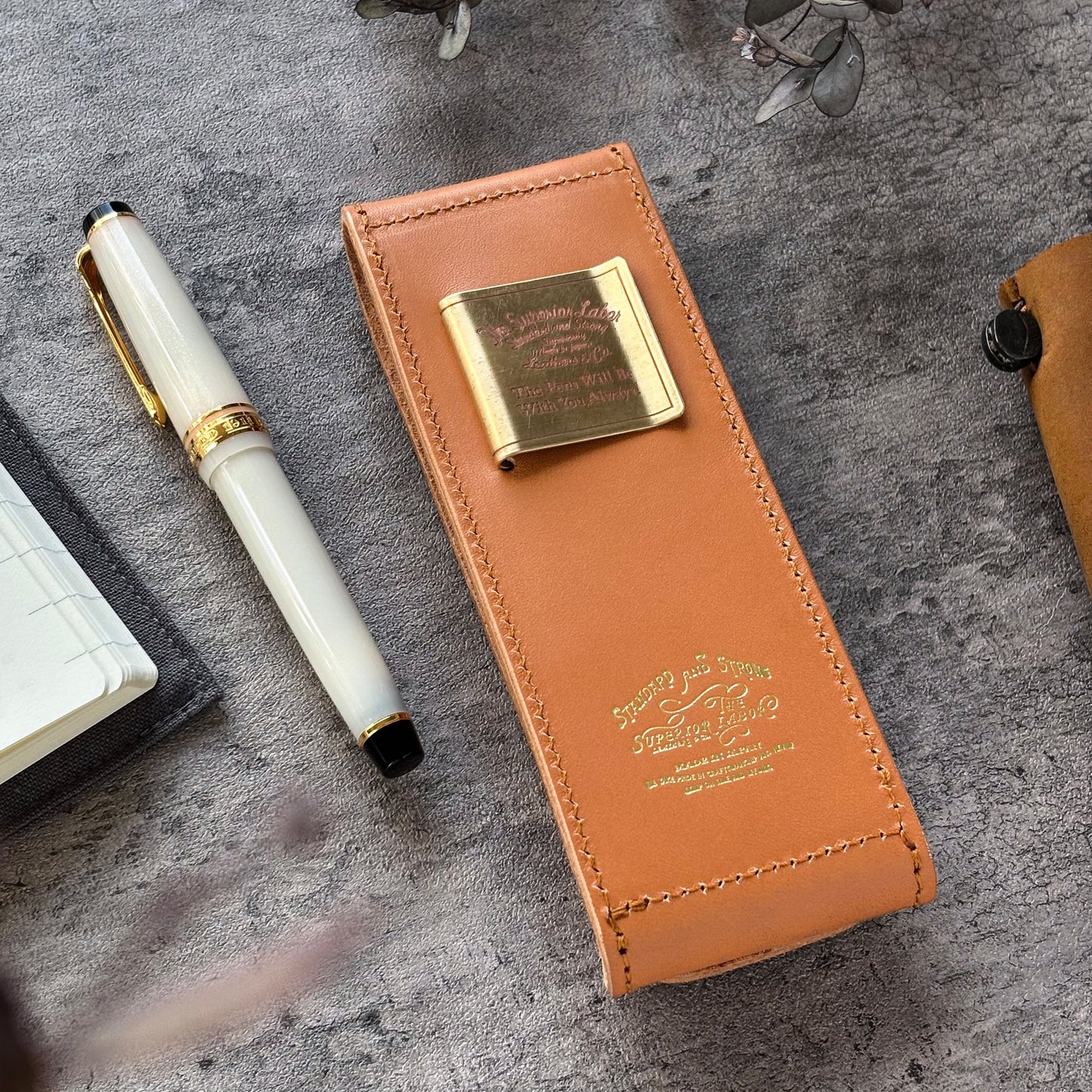 The Superior Labor / INGRASSATO Leather Fountain Pen Case - (2 Pens)