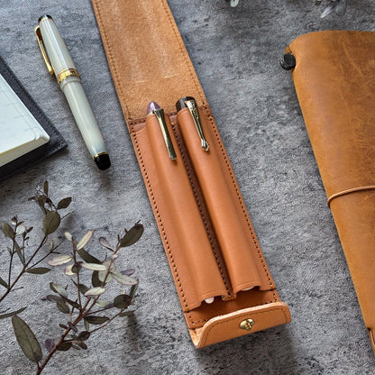 The Superior Labor / INGRASSATO Leather Fountain Pen Case - (2 Pens)