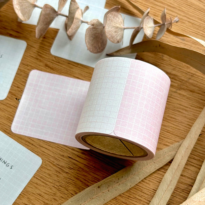 Roll Sticky Note - Grid Pink