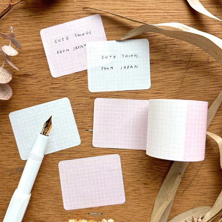 Roll Sticky Note - Grid Pink