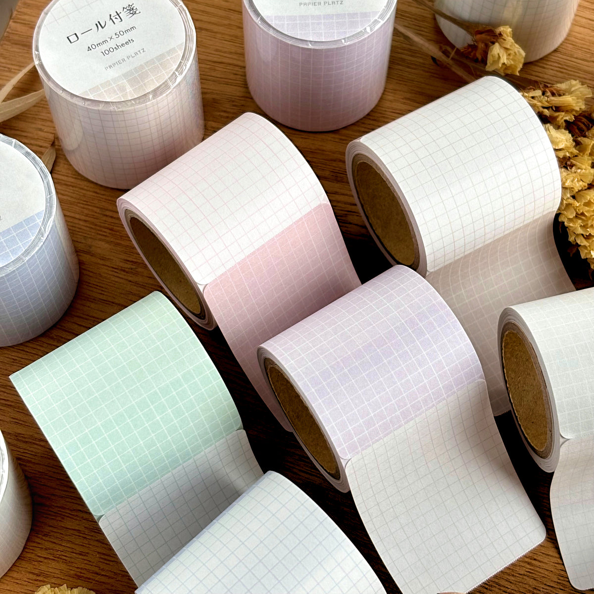 Papier Platz / Roll Sticky Note - Grid Brown