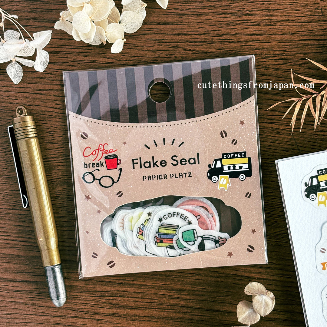 Fukuwake Hanko Flake Stickers - Coffee Break