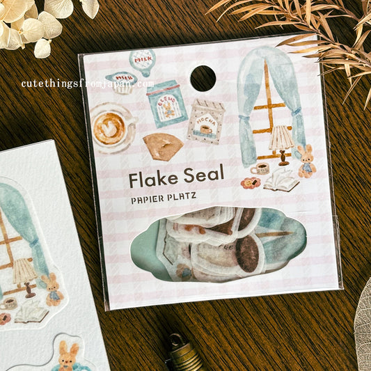 Waka Nakauchi Flake Stickers - Bunny's Cafe Time
