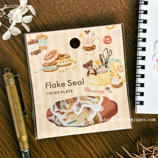 Waka Nakauchi Flake Stickers - Sweing Bear