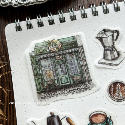 Lin Chia Ning Flake Stickers - Coffee Shop