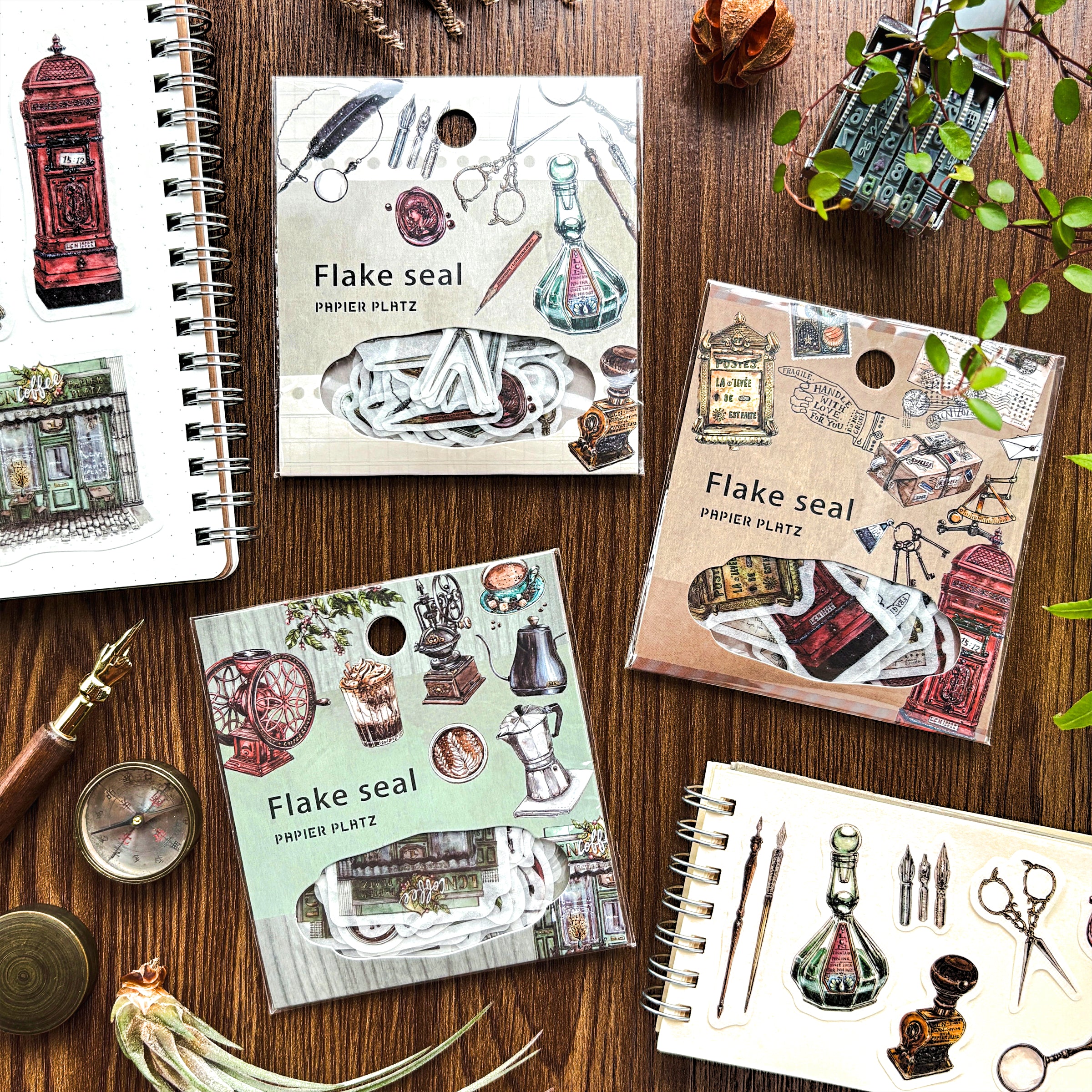 Lin Chia Ning / Flake Stickers - Antique Stationery