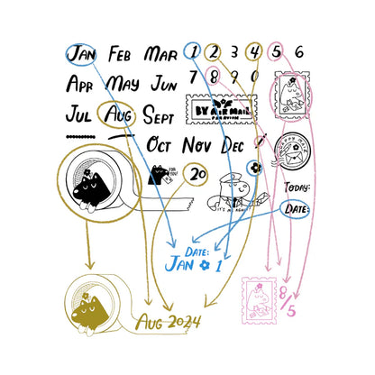 Paper Plant Co. x Sakuralala - Months + Numbers (4" x 6")