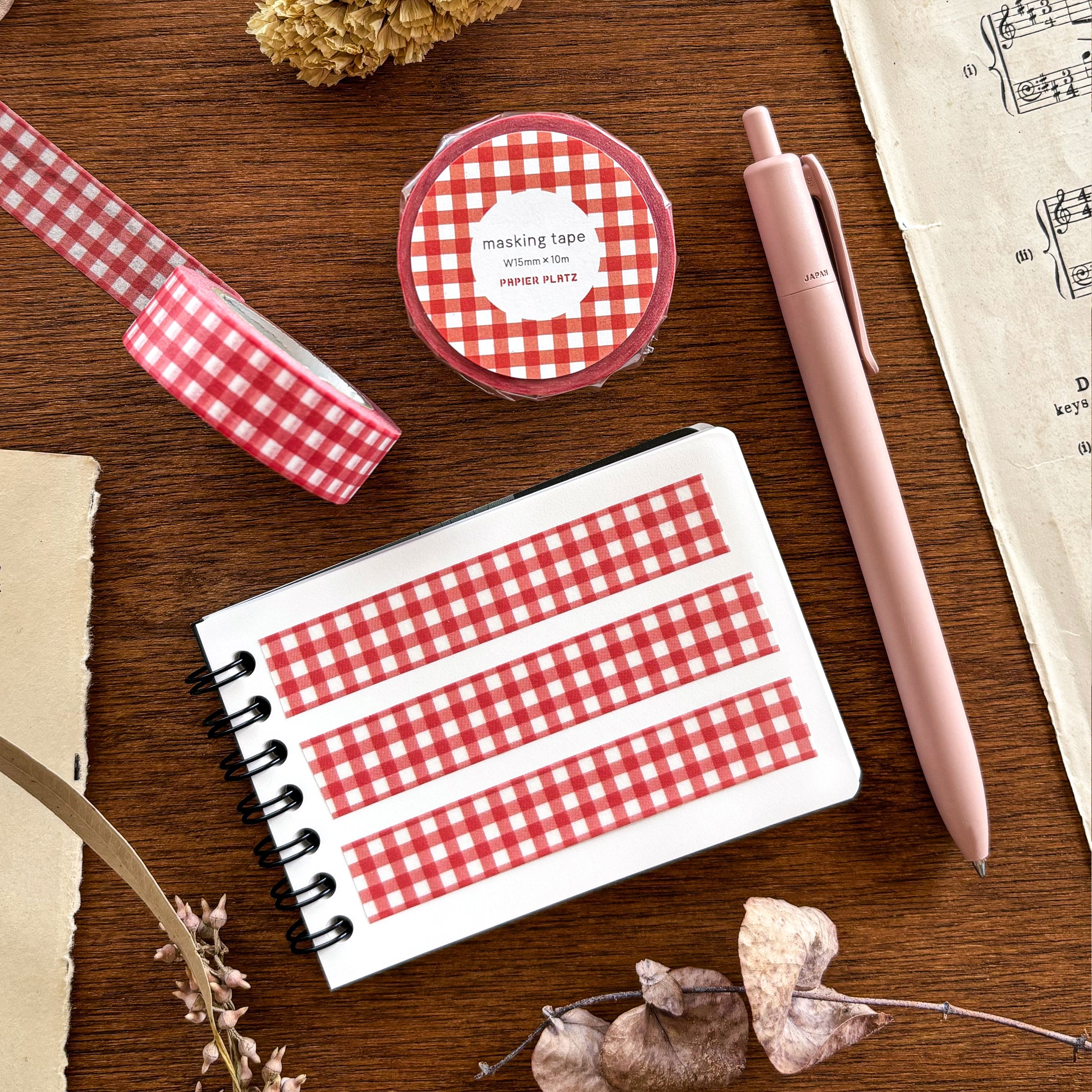 Papier Platz / Washi Tape - Checkered (red)
