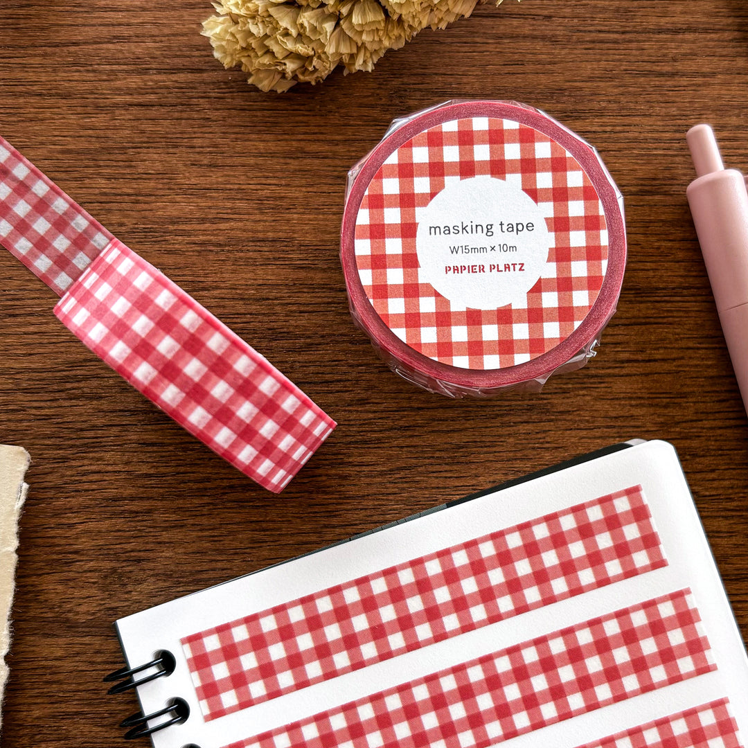 Washi Tape - Checkered (red) – Cute Things from Japan
