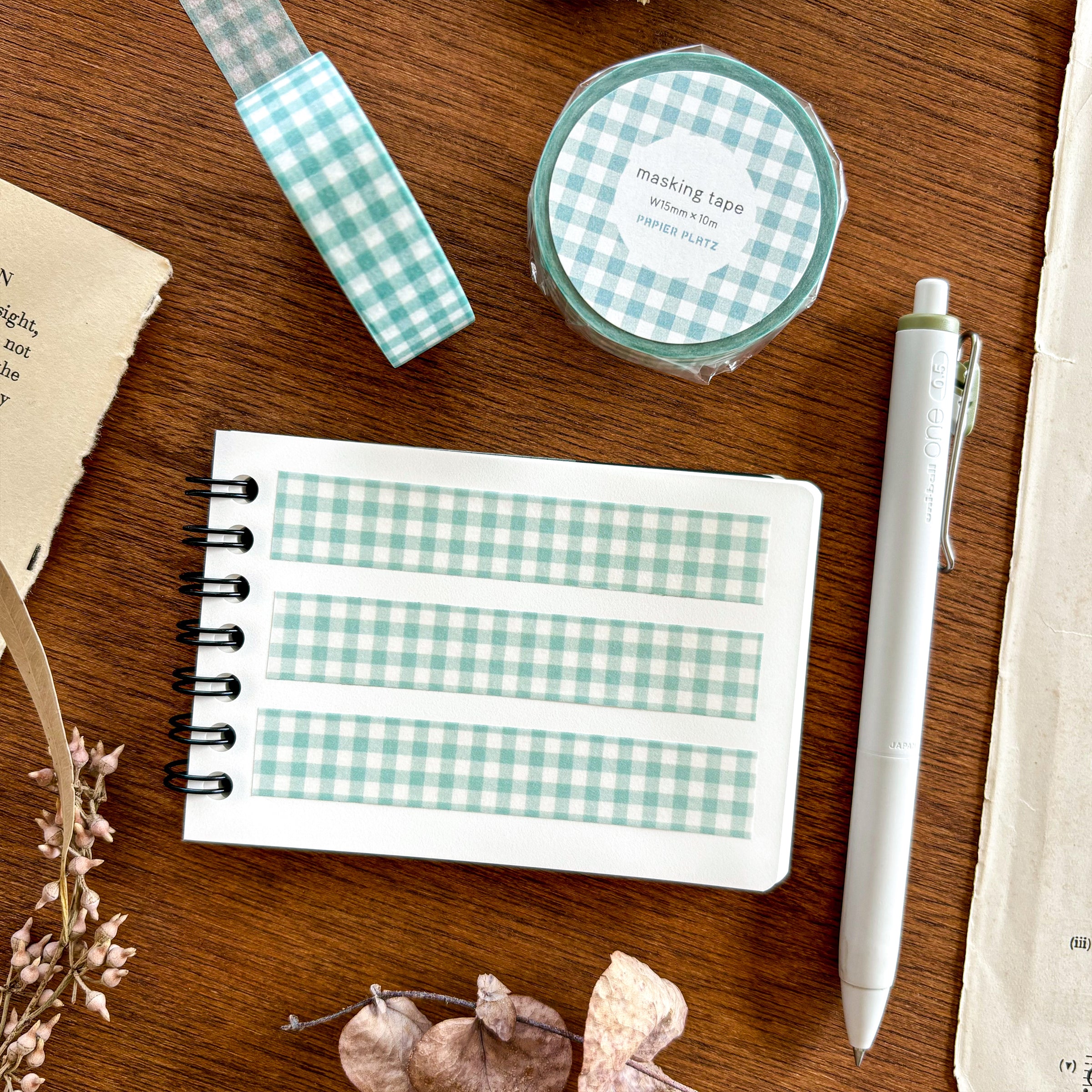 Papier Platz / Washi Tape - Checkered (aquamarine)