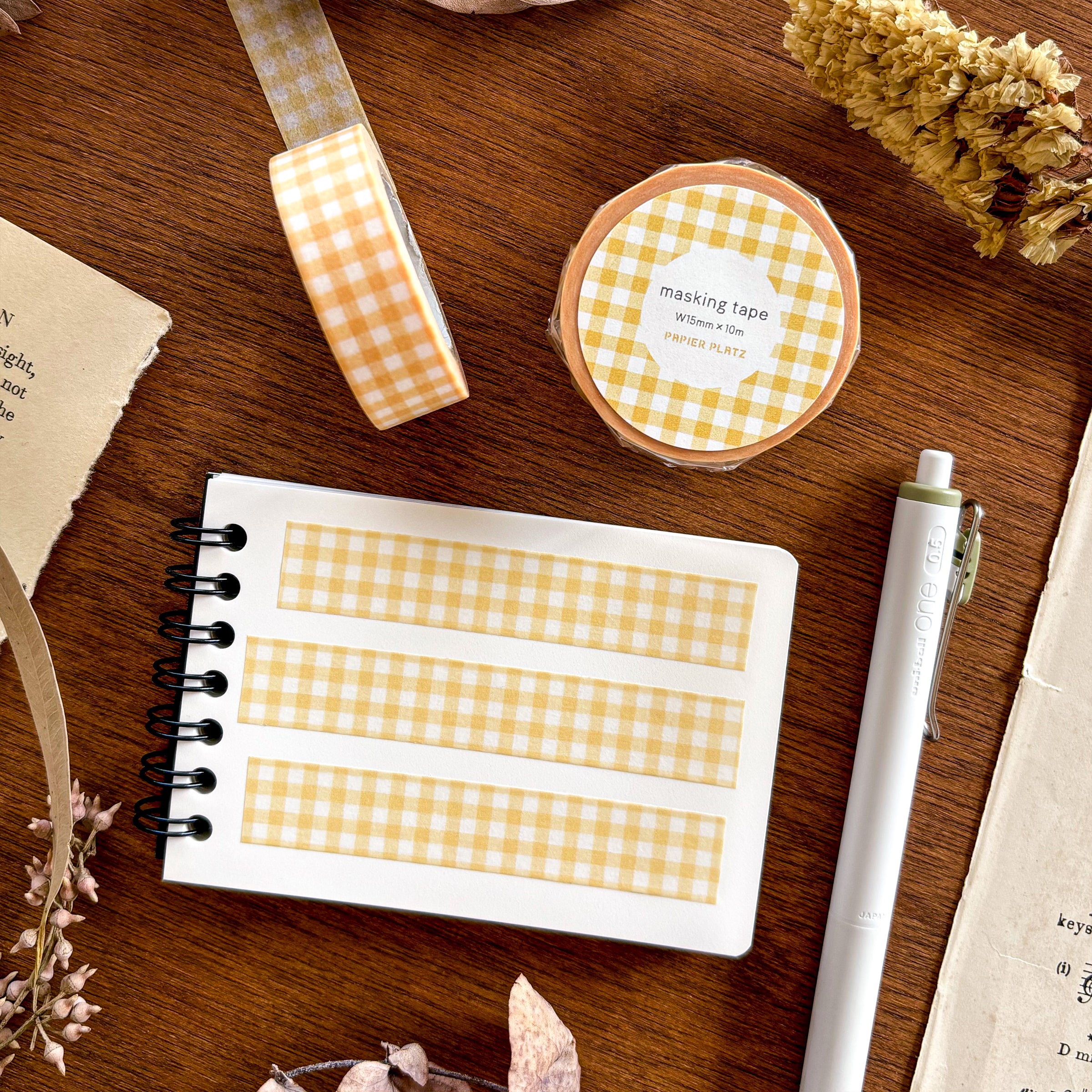 Papier Platz / Washi Tape - Checkered (yellow)